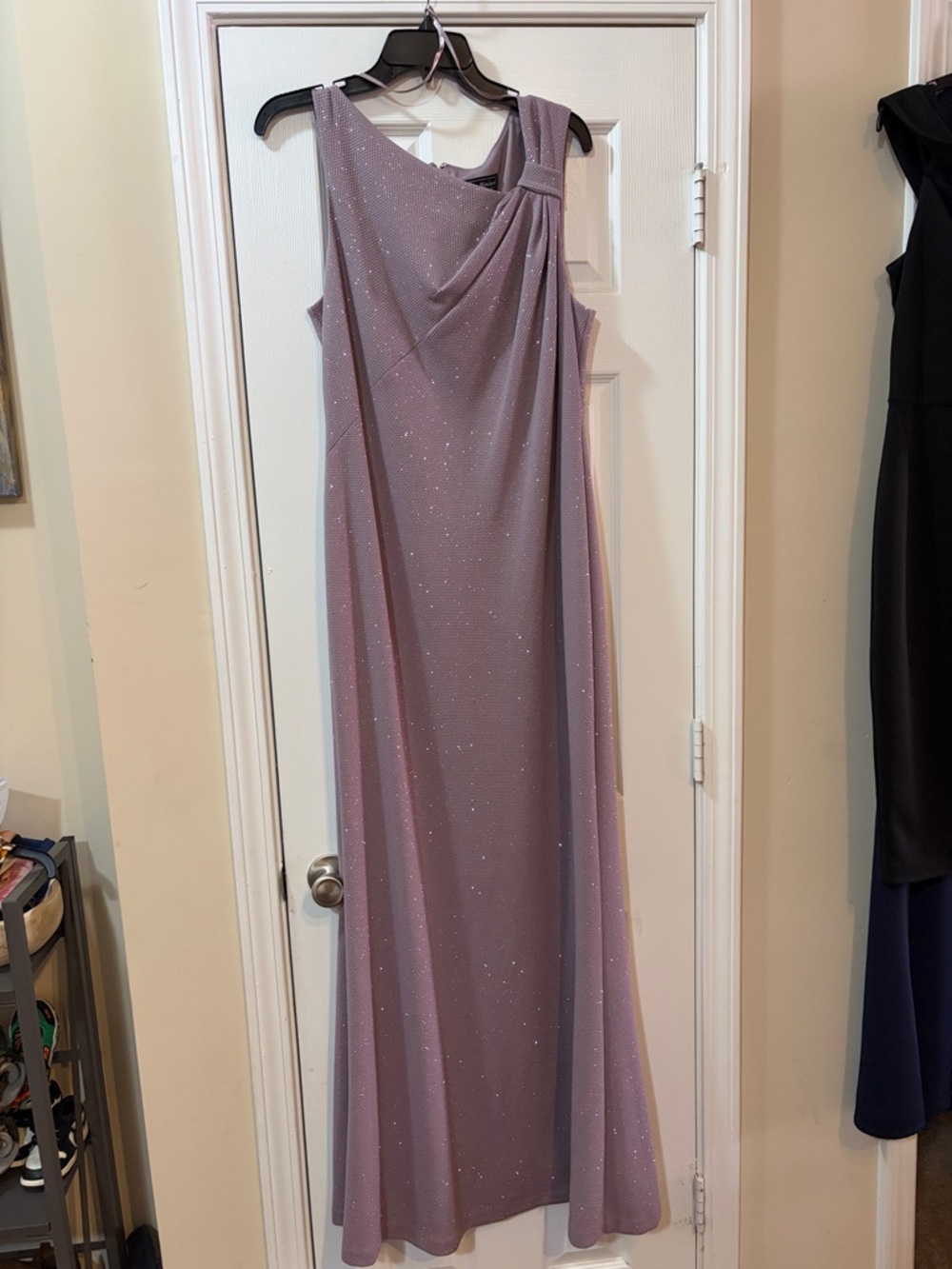 Jessica Howard Dusty Lavender One-Shoulder Evening Gown
